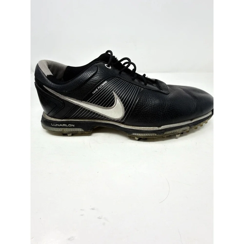 Nike Lunar Control Golf Shoes Black Silver 418471-001 Mens Size‎ 8 Waterproof